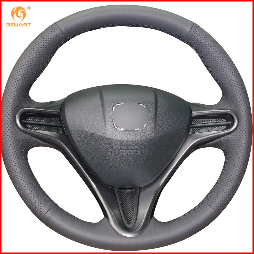 Mewant Black Artificial Leather Car Steering Wheel Cover For Honda
