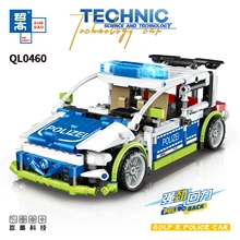 

Golf R Police Racing Car Building Blocks Creative Moc Simulation Pull Back Vehicle Model Bricks Toys(542 PCS)