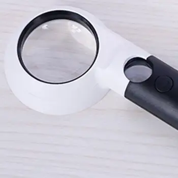 

LED Illuminated Magnifier Handheld ABS Magnifier Portable Double Magnifier 9pcs LED Book ，Reading Jewelry， Inspection Magnifier