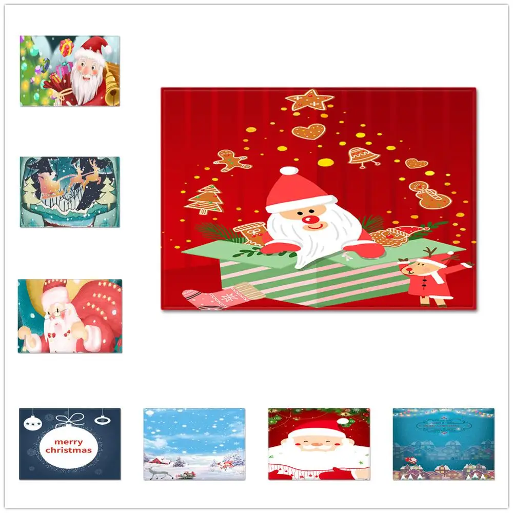 Веселый Рождественский ковер для гостиной, большой коврик для детской комнаты, 3D Рождественский ковер с принтом Санта Клауса, украшение для дома и нового года
