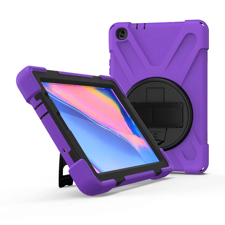 Tab A 8,0(S Pen) Сверхмощный Прочный противоударный чехол 360 Поворот Kickstand/рука+ шейный ремешок для samsung Tab A 8,0 SM-P200/P205