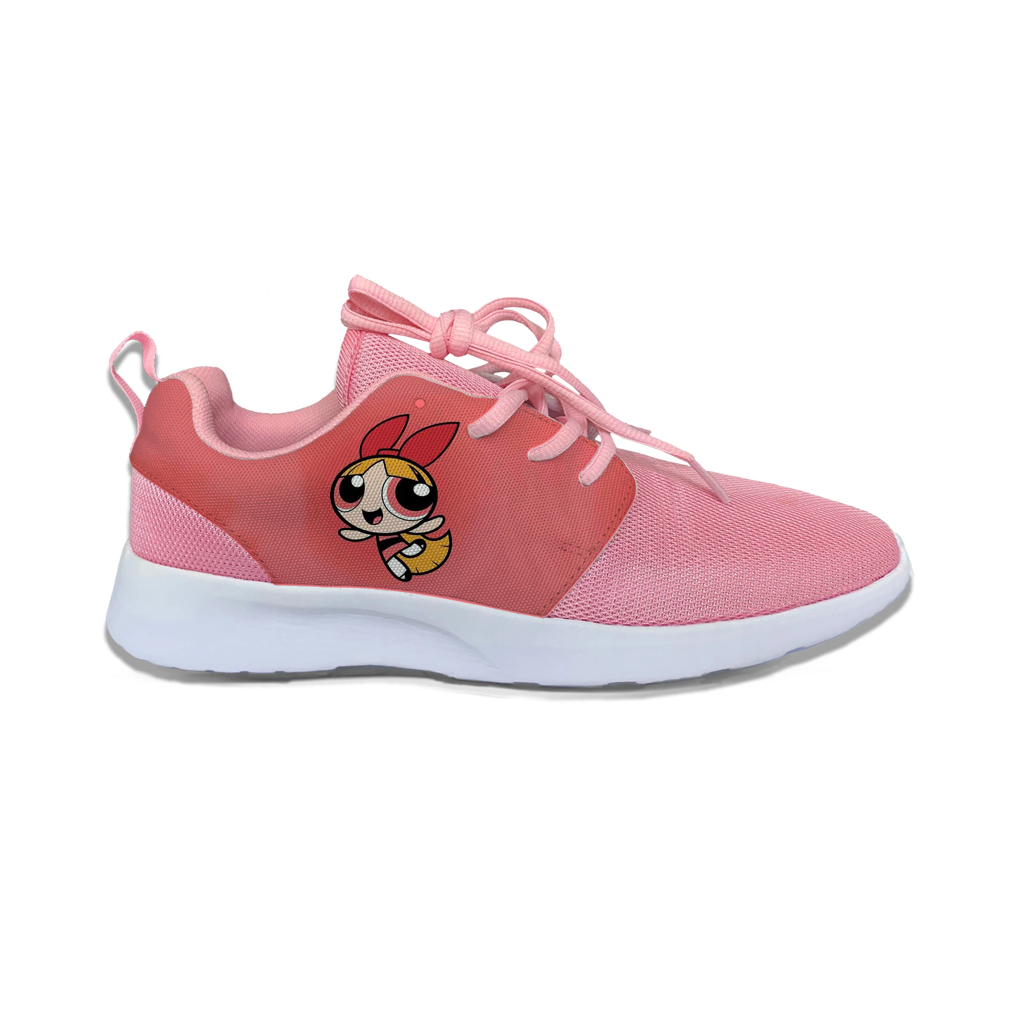Powerpuff девушки Забавный мультфильм горячие милые модные спортивные кроссовки дышащие кеды из легкой сетчатой ткани 3D принт для женщин