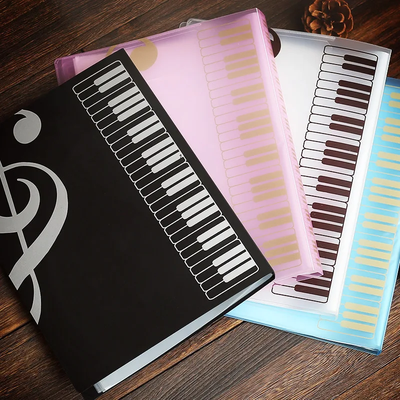 

80 Pages A4 Piano Paper Sheets Document File Organizer Folder Five-line Clip Music Score