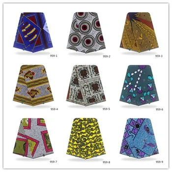 

Wholesale price High Quality African prints fabric 2020 Ankara wax cotton fabric Nigerian wax 6 yards/pcs 100% cotton 959