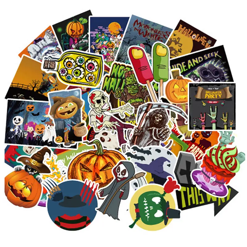 50 шт./Pac мультфильм Hallowee наклейка s водонепроницаемый ПВХ чемодан для скейтборда ноутбук багаж наклейка s Дети награда девушка DIY стикер игрушка