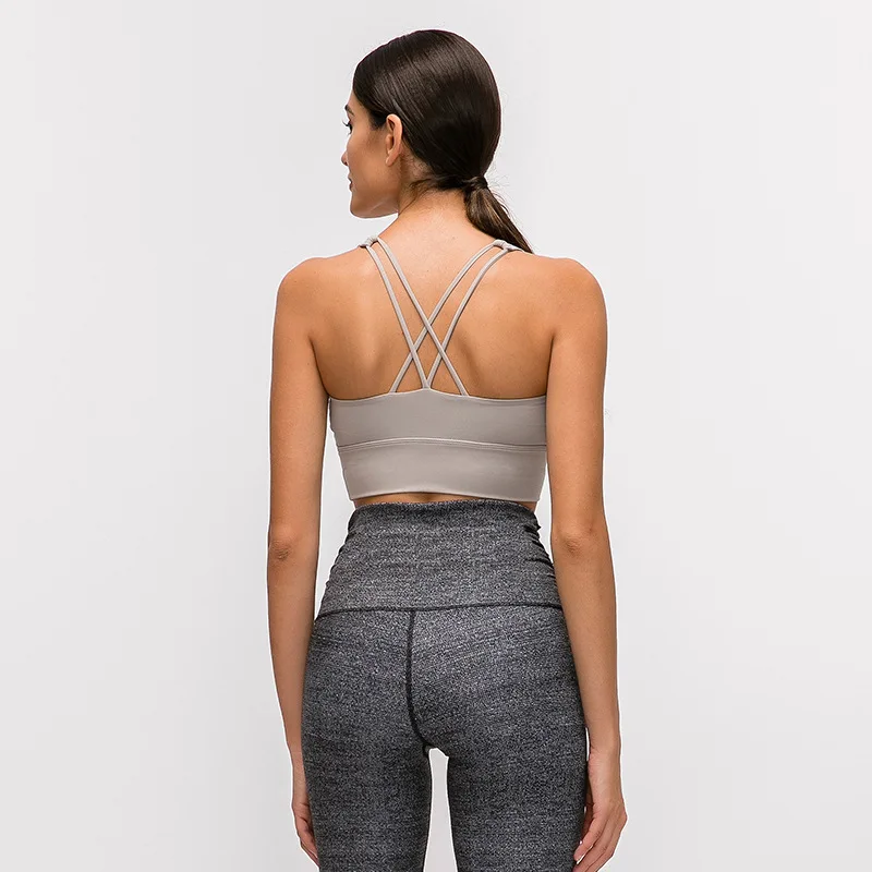 Бесшовный Gymwear осенний Ударопрочный спортивный бюстгальтер для женщин для бега и тренировок эластичные безопасные ремни Досуг кроп Топ Deportivo