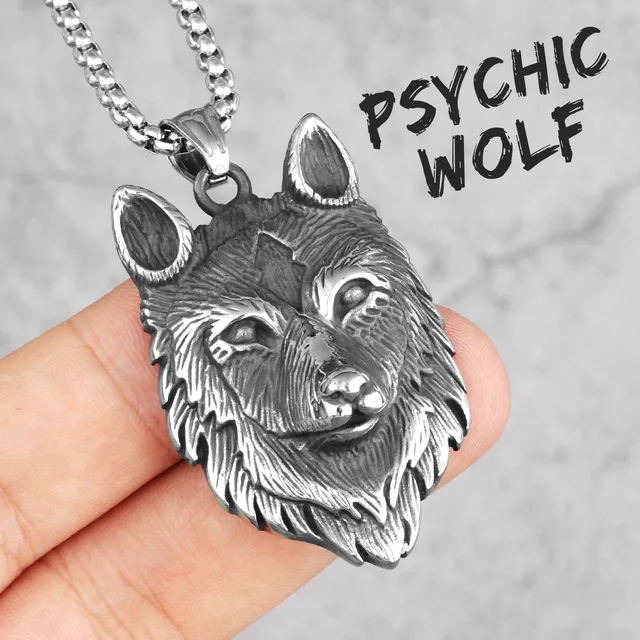 Animal Wolf Red Blue Eye Stainless 