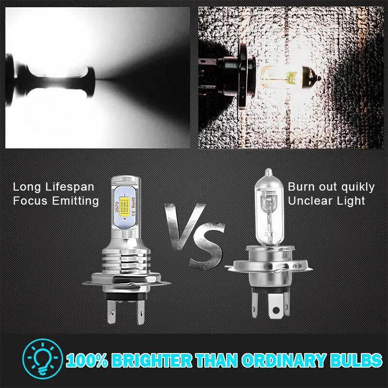 2 шт. H7 H3 светодиодный лампы Супер яркий 3570SMD Противотуманные фары автомобиля 12V 24V