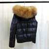 Real Raccon Fur Hooded Waterproof Winter Puffer Jacket Women Slim 90% Duck Down Coat Short Shiny Female Feather Down Parka 5
