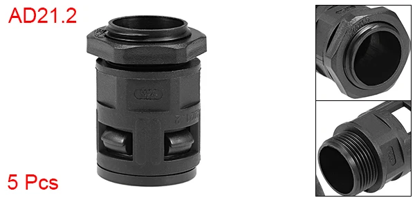 AD21.2-M24 Uxcell AD10-AD21.2 PG7-PG16 M12-M24 кабельный сальник для герметизации провода пластиковая гофрированная труба разъем Водонепроницаемый соединения для трубок зажимы черный - Цвет: AD21.2-M24
