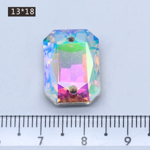 28p 13x18mm Octagon Высокое качество Кристалл AB пришить стразы заостренный назад граненое стекло пришить камни швейные стразы пряжка для одежды свадебное платье - Цвет: 28p 13x18mm Octagon