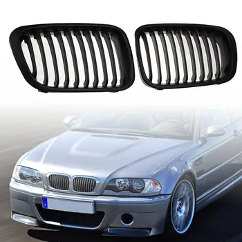 

Car Front Grilles for B-MW 1998-2001 E46 318I 320I 325I 330I Racing Grill Kidney Double Slat Matte/Gloss Black New Replacement