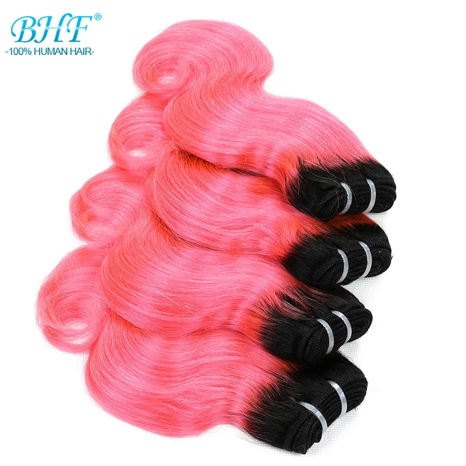BHF Ombre Body Wave Human Hair Bundles 50g/pc Machine Made Remy Hair Extensions 8 Inch 1B/27 & 1B/613 pink blue green Color 5 BHF Ombre Body Wave Human Hair Bundles 50g/pc Machine Made Remy Hair Extensions 8 Inch 1B/27 & 1B/613 pink blue green Color 5