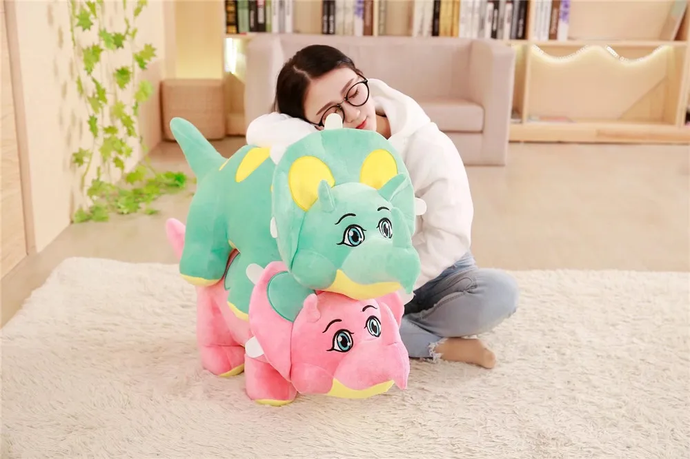 Милый мультфильм Трицератопс кукла мягкая игрушка динозавр большая кукла подарок на день детей