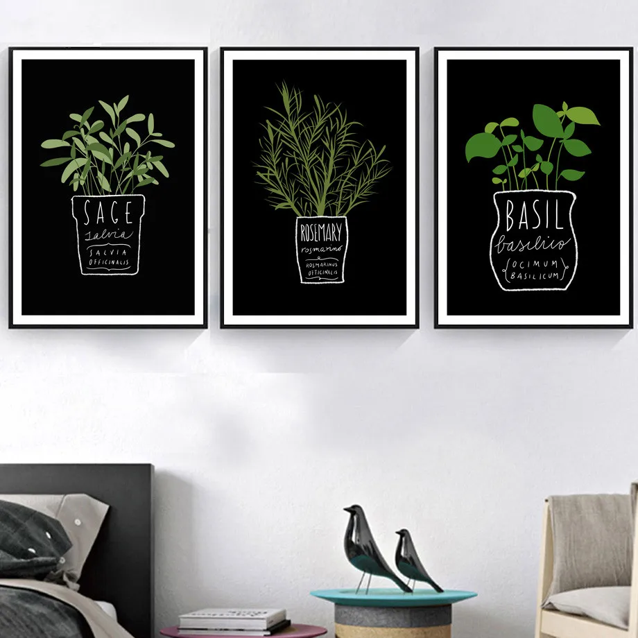 Gohipang-Canvas-Pictures-Decor-Kitchen-Office-Wall-Potted-Plant-And-Letters-A4-Painting-Art-Printed-Nordic (3)