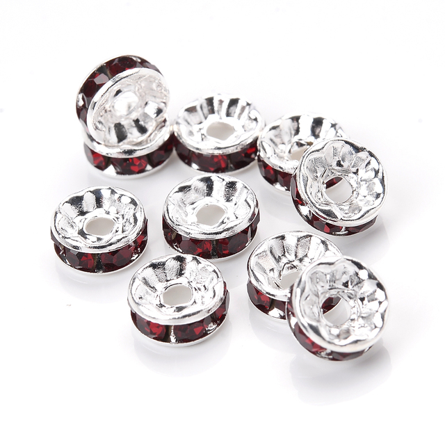 Rhinestone Spacer Beads Mix Color Czech Crystal Metal Spacers for Jewelry Making DIY Earrings Bracelets Accessories