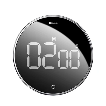 

Baseus Countdown Alarm Clock Mechanical Cooking Timer Alarm Counter Clock Magnetic Digital Timers Manual Countdown Kitchen