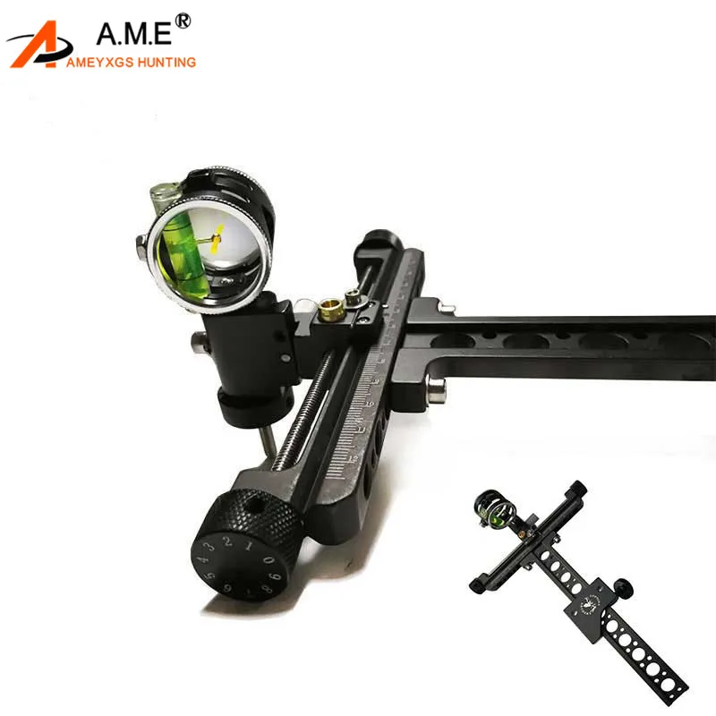 Compound Bow Sight Single Pin 4X Lens Archery Micro Adjust 0.059" Optical Fiber 