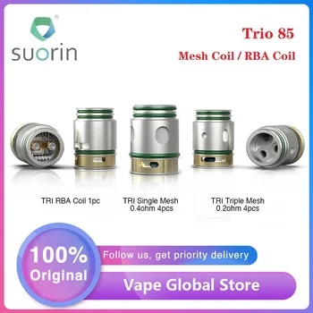 

4pcs/1pc Original Suorin Trio 85 Mesh Coil / RBA Coil for Suorin Trio 85 Kit 0.2ohm /0.4ohm Single Coil Building E-cig Vape Coil