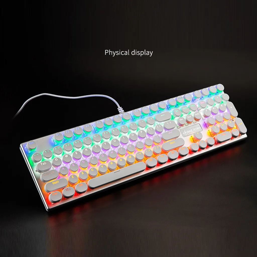 Teclado mecanicoMechanical клавиатура, светодиодный подсветка 108 клавишей, Предустановленная Пользовательская Подсветка клавиатуры