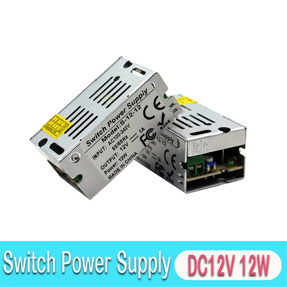Импульсный источник питания 12v 1A 12w преобразователь переменного тока в постоянный, Мощность поставки 100-240V Крытый постоянного Источники питания для светодиодных Liighting