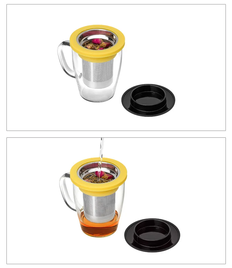 Denmark Po ming Cup Northern European-Style Simple Creative Ceramics Filter Tea Cup Wholesale with Lid Office Glass