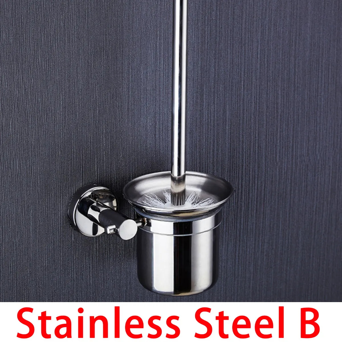 Stainless Steel B Набор кистей для унитаза, щетка для унитаза на мертвый угол, мягкие волосы, настенная ручка из нержавеющей стали для домашнего использования, набор для чистки ванной комнаты - Цвет: Stainless Steel B