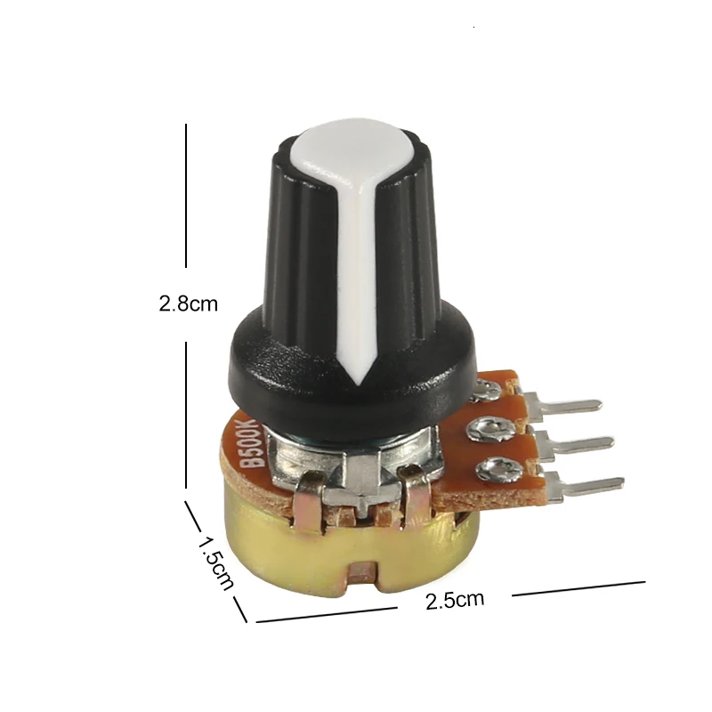 Потенциометр 50 5 10 K 100 K OHM WH148 3Pin 15 миллиметров оси фильтра 3 B10K линейный переход роторный терминал для Arduino diy