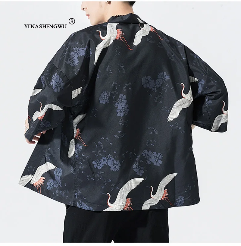 Yukata женское традиционное японское кимоно Харадзюку пара Kimonos кардиган Мужская пляжная свободная тонкая рубашка Солнцезащитная рубашка