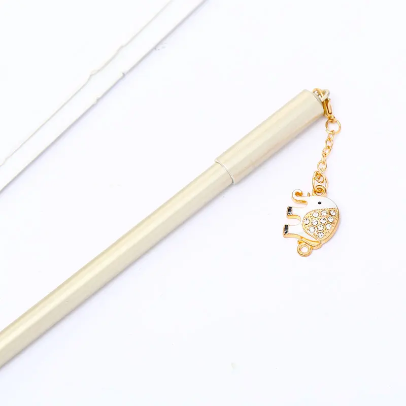 gold 1pcs Корейский металл слон животное гель подвеска pens творческий Kawaii синие чернила магазина канцелярских принадлежностей офиса школы аксессуар стационарный вещь - Цвет: gold 1pcs
