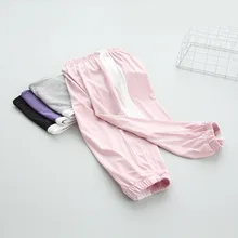 Бортовая белая груша, 9064 вискоза, ультра-Эластичные Спортивные Повседневные противомоскитные штаны-фонарики весенне-летние штаны для девочек