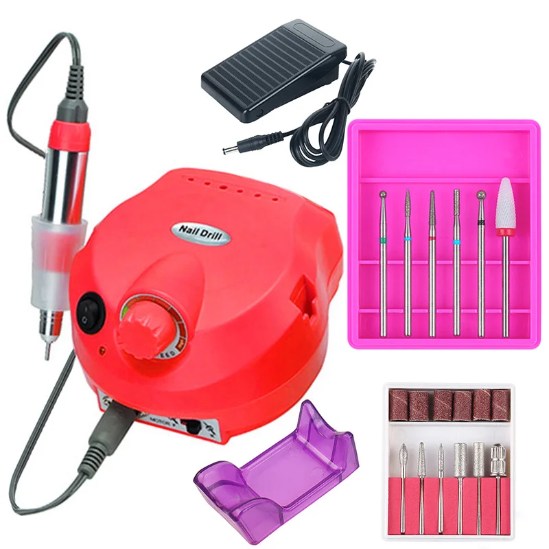 35000 red set Pro 35000 20000 RPMElectric машинка для маникюра и педикюра, набор для маникюра и педикюра - Цвет: 35000 red set