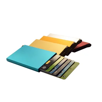 

Aluminum/Plastic 1Pcs Pure Color Anti Degaussing Automatic Unisex Credit Card Holder High-capacity Small Wallet Money Bag