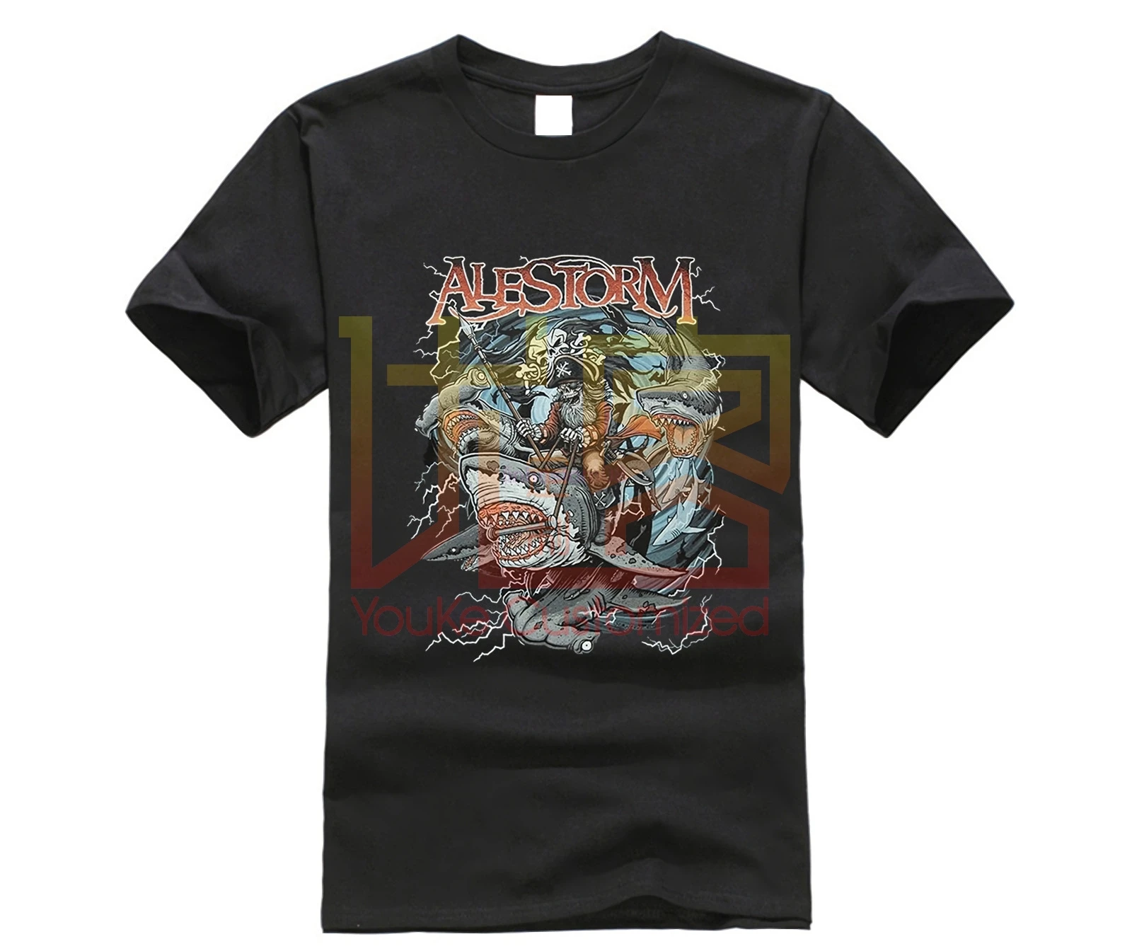 Men T Shirt Punk Funny T-shirt Novelty Tshirt Personalized S ALESTORM Sharks Ahoy Cotton and Women Tees Print Casual Piece | Мужская