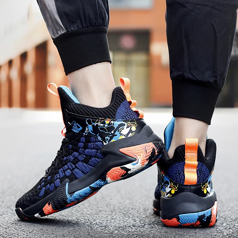 

Men's comfortable breathable couple sports shoes fly woven reflective basketball shoes outdoor training casual sports shoes