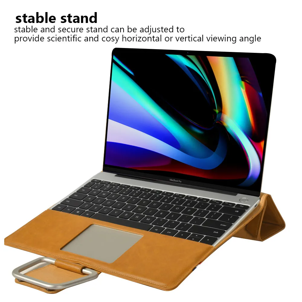 Для MacBook Pro 16 чехол из искусственной кожи многофункциональный стенд Поддержка металлический браслет сумка чехол для MacBook Pro 16 дюймов Чехол
