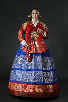 

Hanbok Dress Traditional Korean Ceremony Costume Embroidery Dress Long Sleeve Costume Ethnic Dance Traditional Elegant Cosplay