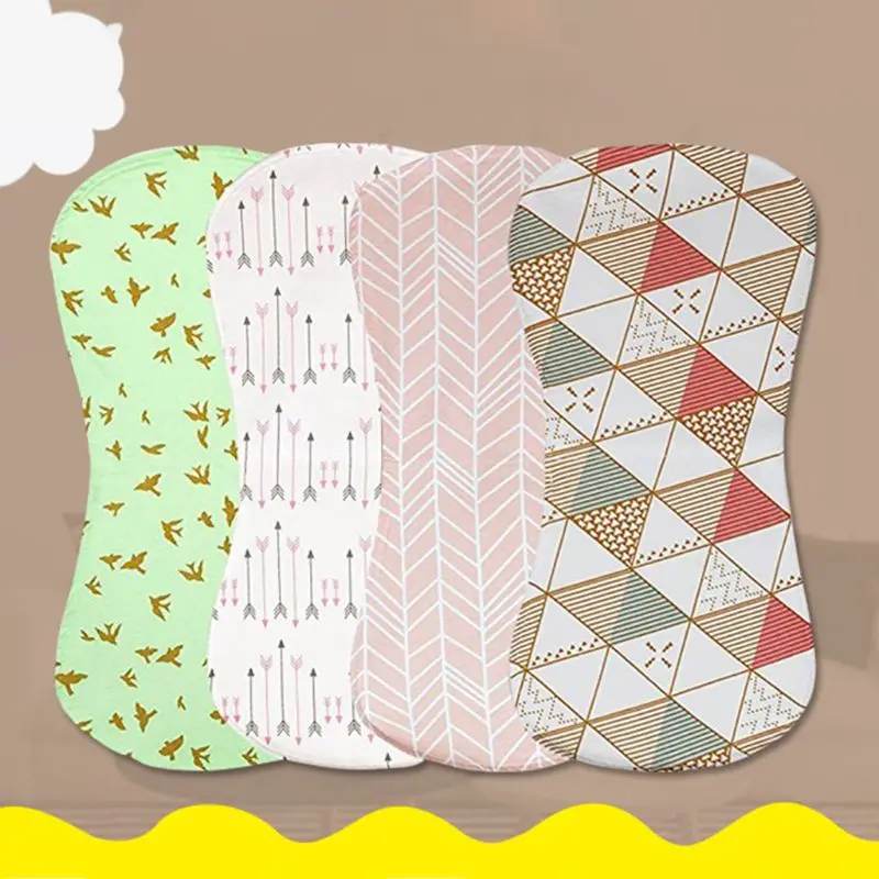 4Pcs/Pack Baby Burp Cloths Curved Absorbent Feeding Towel Anti-spit Milk Supply Feeding Towel