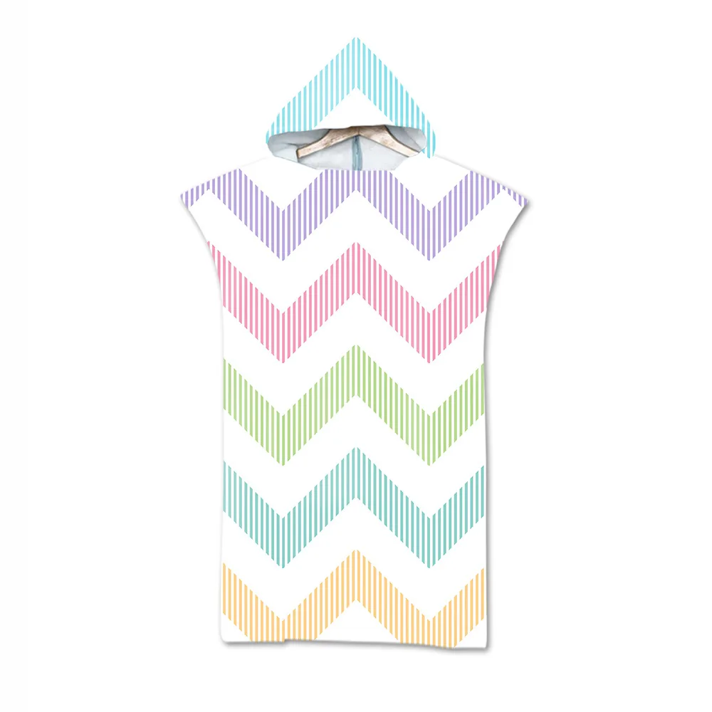 75*110cm Hooded Beach Towels 3d Print Microfiber Swimming Shower Towel Adults Bath Towel