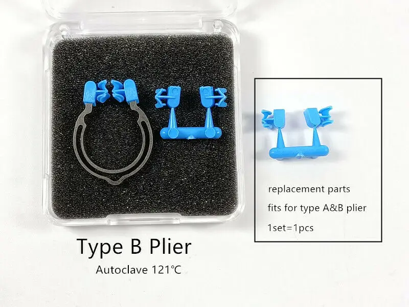 

5 комплектов стоматологических секционных контурных матричных зажимов Тип B и 50 комплектов синяя сменная деталь