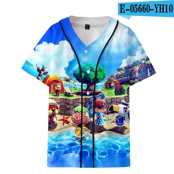 

Summer Men/Women Short-sleeved Baseball Uniform 3D Printed Animal Forest Fashion Design Ultra-thin Breathable Top