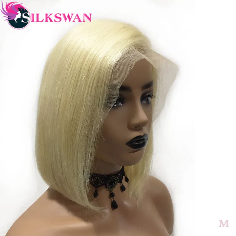Silkswan волосы прямые 613 цвет 13*4 кружевные передние парики 130 Плотность боковая часть поддельные головы Невидимый узел Человеческие волосы remy