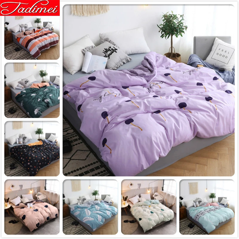 

Adult Kid Soft Cotton 1 piece Duvet Cover Single Twin Full Queen King Size Bedding Bag 150x200 180x220 200x230 220x240 Bedspread