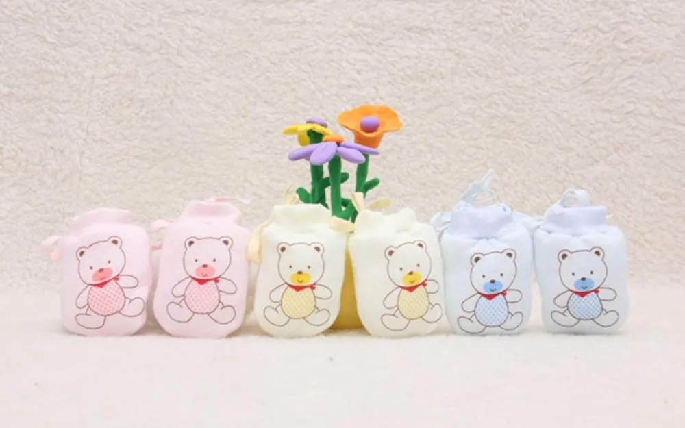 1 Pairs Cute Baby Infant Anti Scratch Mittens Soft Newborn Rope Gloves baby gloves kids gloves перчатки варежки перчатки детские