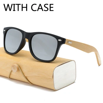 

17 color Wood Sunglasses bamboo sunglasses with case square Women for women men Mirror Sun Glasses retro de sol masculino