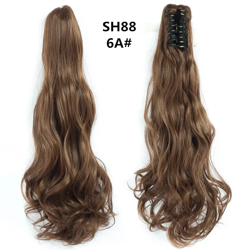 Длинные Синтетические женские волосы с эффектом омбре, шнурок, конский хвост, Chorliss, свободная волна, накладные волосы на заколках, черный, блонд, коричневый, серый, искусственные волосы - Цвет: 6A