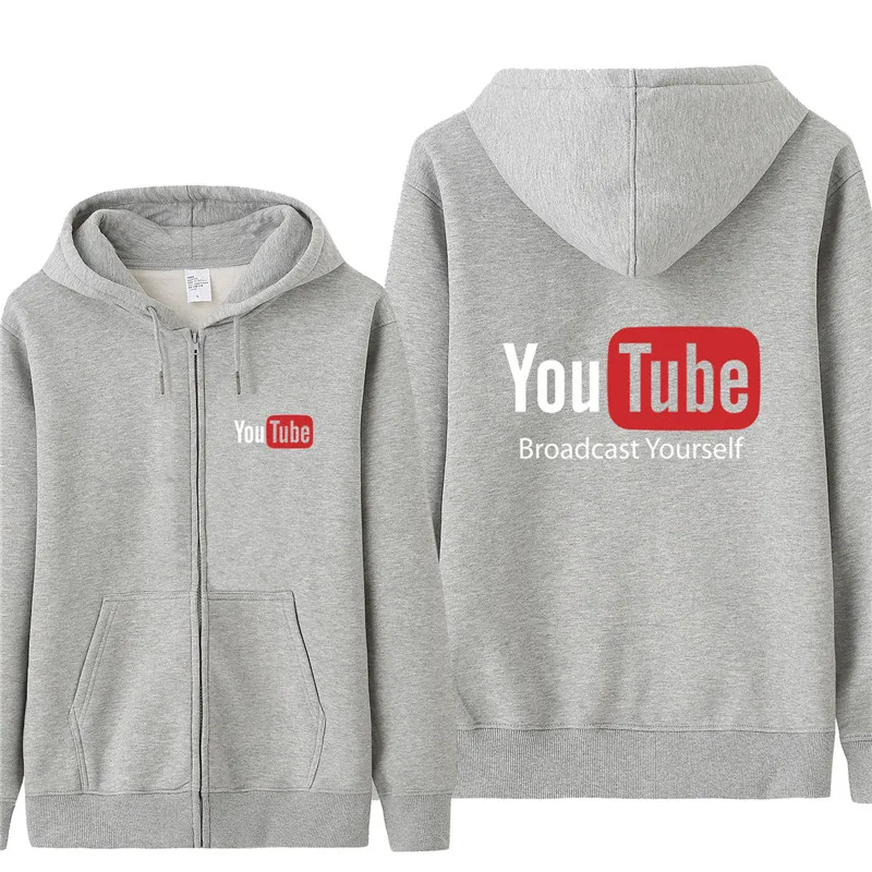 Осень YouTube толстовка мужская мода пальто флисовый пуловер унисекс мужская Толстовка - Цвет: as picture