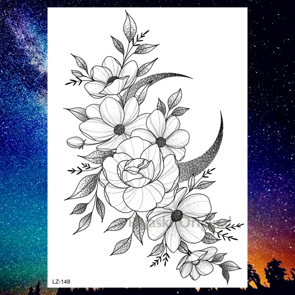 PLZ148 DIY Geometric Wolf Temporary Tattoos For Women Men Body Art Arm Tattoos Sticker Realistic Fake Dreamcatcher Coyote Flower Tatoos - Цвет: PLZ148
