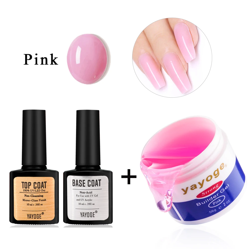 N16-B4-PINK Yayoge набор гелей для наращивания ногтей, маникюрный набор для наращивания ногтей, УФ светодиодный Гель-лак для ногтей, формы для ногтей, советы для дизайна ногтей, 56 мл - Цвет: N16-B4-PINK