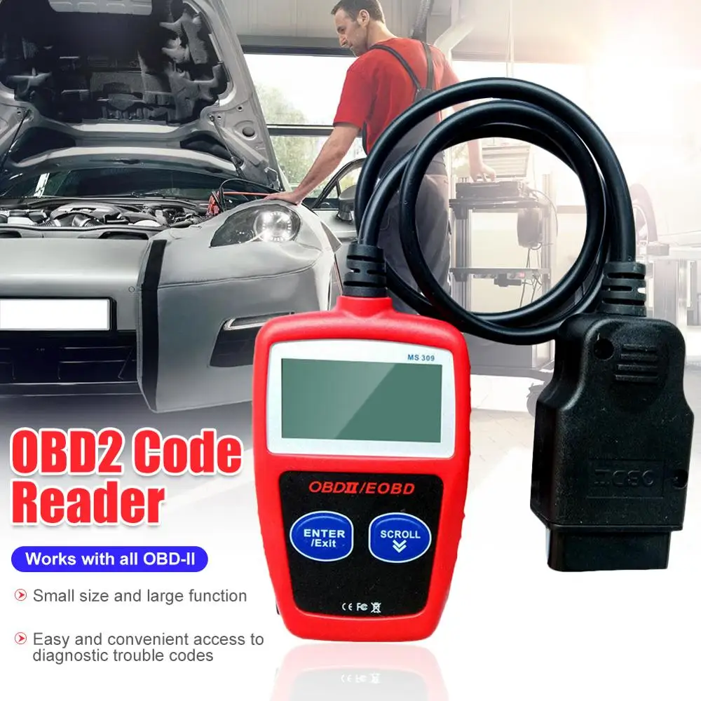 Считыватель кодов OBD2 MS309 сканер OBDII EOBD CAN диагностический инструмент для
